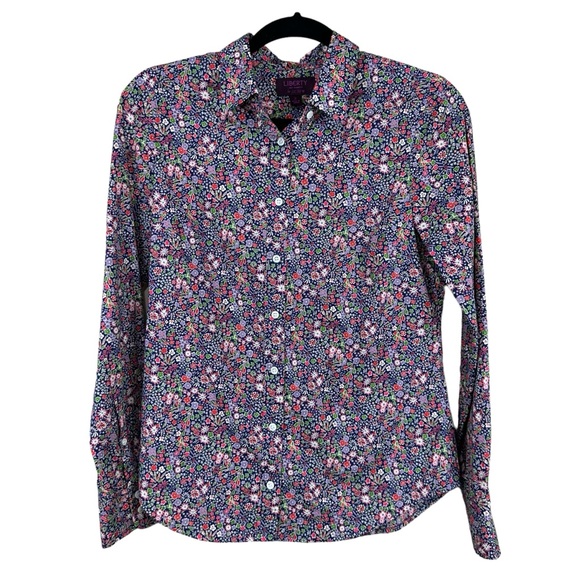 J. Crew Tops - J Crew x Liberty Art Fabric Size 2 Shirt Kayoko Floral Perfect Shirt Button-up